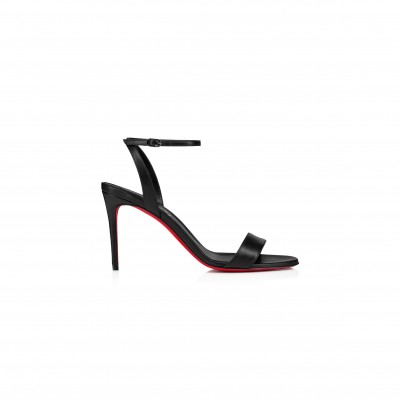 CHRISTIAN LOUBOUTIN LOUBIGIRL 85 MM STRAPPY SANDALS-NAPPA LEATHER-BLACK-WOMEN 1240025B439